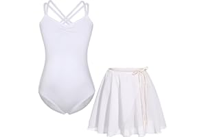 FONLAM Vestito Body da Balletto Danza per Ragazze Bambina Gonna Balletto Body Ginnastica Cotone Spalline Sottili