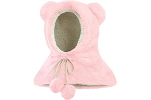 JFAN Chapeau Echarpe Enfant Hiver Cagoule Enfants Bonnet Fille Garçon 2 en 1 Chaud Cache Oreilles Chapeaux Tricoté Enfant Cagoule Balaclava pour 3-12 Ans
