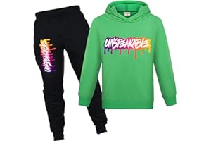 YUANZLN Boys Tracksuit Hoodie Sweatshirt and Pants YOUTUBE Cartoon Letter Kids Clothes Sets for 1-13 Years