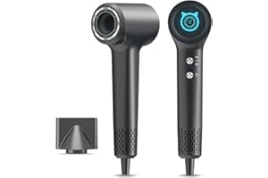 BQSS Seche Cheveux,200 Millions ionique Négatifs Seche Cheveux Professionnel,Moteur Haute Vitesse 110000 TR/Min pour un Séchage Rapide, 57 dB à Faible Bruit pour Famille Voyage