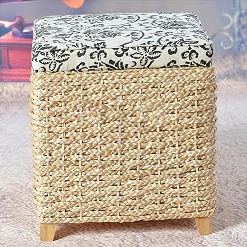 Environmental storage stool solid wood stool 100% handmade pizza weaving home sitting box the following can be used to store items