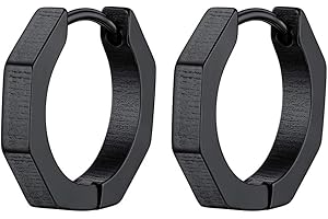 GoldChic Jewelry Huggie Earrings For Men, 316L Stainless Steel Unisex Stylish Spike Earring Studs, Small Hoop Punk Ear Jewellery For Hip Hop Rapper