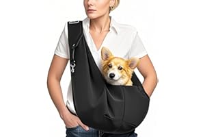 CUEMOON Reisetasche für Hunde, Transporttasche für Spaziergänge und im Freien, für Hund/Katze bis 7,5 kg,Schwarz