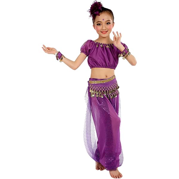 Runhomal Déguisement Arabe Femmes Costume Belly Dance Déguisement Princesse Arabe Indien Tenue Danse Orientale Halloween Cosplay Carnaval Type A Bleu