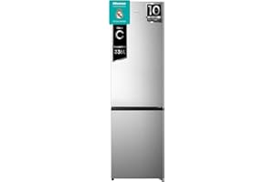 Hisense RB440N4ACC - Frigoríficos, Combi, 336L, Class C, Ancho 60cm x Altura 202cm, Multi Air Flow, Apertura de Puertas 90º, Congelamiento Rápido, Botellero, Puerta Reversible, Inox