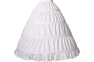 BEAUTELICATE Kids Petticoat Underskirt Girls Crinoline Pure Cotton Half slip With 3 4 Hoops Fluffy Floor Length White For 1-16 Years Old Flower Grils Little Bridesmaids Princess Prom Dress