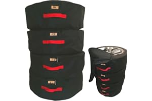 ‎AVES-24 Aves-24 REIFENTASCHE Reifenabdeckung 4 Stück Set mit Tragegriff Winterreifen Sommerreifen Schutzhülle Reißverschluss Wasserdicht Reifentaschen-Set Universal 15 16 17 18 19 Zoll Reifentaschen (XXL)
