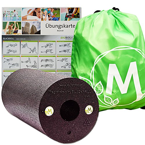 Megamaris BLACKROLL Standard (hard) Selbstmassagerolle Farbe Schwarz + DVD + Übungsanleitung + Turnbeutel