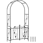 Arco per rose semicircolare in ferro battuto per piante rampicanti da parete pergolato decorativo per patio, finestre, giardini e portici