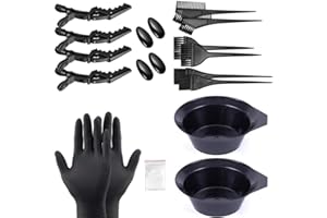 DAIRF Haar Färben Färbung Set,20 Teile DIY Beauty Salon Tool Kit,Bürstenkamm, Haartönungsschale, Färbebürste, Ohrabdeckung, Handschuhe für DIY Salon Haarfärbemittel,Friseur Zubehör