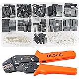 QLOUNI Ratchet Terminal Crimping Tools Set SN-28B Ratcheting Crimper 28-18AWG with 620pcs 2.54mm Male Female Pin Header Conne