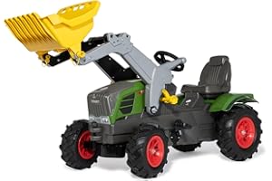Rolly Toys 611089 - Trattore a Pedali Farmtrac Fendt 211 Vario, con Ruspa e Ruote Gonfiabili