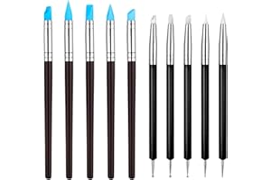 INNOHHUSTLE 10pcs Modeling Dotting Tool Carving Modeling Silicone Clay Sculpting Tool Rubber Tip Carving Pen Brush for Pottery Craft, Rock, Nail, Blending, Drawing DIY Handicraft, Silicone Brush, Sculpture Potter