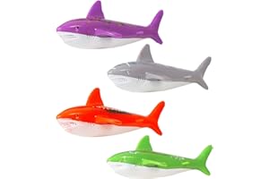 Gemdoit 4Pcs Shark Diving Pool Toys, Swimming Pool Toys for Kids, Summer Swim Dive Training, Summer Fun Swimming Toys, Toys Diving Games Children's Gifts (Diving Shark)