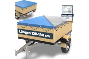 ‎TARPOFIX Tarpofix® Anhänger Plane 140 x 105 cm inkl. Planenseil | Anhängerplane Flachplane aus PVC PLANENMATERIAL | Verstärkte HP400 Anhänger Plane für DDR PKW Hänger | Abdeckplane Anhänger Abdeckung | Blau
