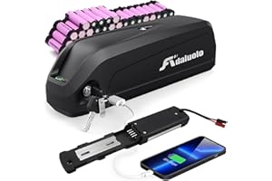 Adaluolo 48V Ebike Battery, 48V 20AH Electric Bike Lithium Battery Hailong Bicycle Batteries with 2A Fast Charger, Indicator Light, Safe Lock, 4 Pin Base Plate, USB Port (48V 20AH 4 Pin+USB for 1500W)