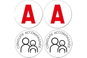 IKOPFLN 4 Pièces Conduite Accompagnée Magnetique, Conduite Supervisée Magnetique Peut être Adsorbé sur Le Véhicule,Matériau Anti-reflet Conduite Acc