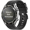 Zitel® Watch Band Compatible with Samsung Galaxy Watch 3 45mm / 46mm / Gear S3 Frontier/Gear S3 Classic Sport Strap 22mm Quick Release Soft Silicone Band - (Black)