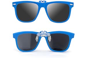 ALLY-MAGIC Kids Clip On Sunglasses Polarised Clip-on Sunglasses over Prescription Glasses UV 400 Protection Flip Up Sun Glasses for Boys Girls Children Junior Driving Travelling Outdoor Sport Y9-ETJPJ