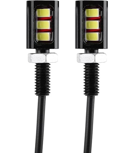2 Luci Targa LED Per Moto/Auto - 12V, 3 LED, Bullone Vite 10mm, Impermeabile, 7 Colori Disponibili - Foto 3