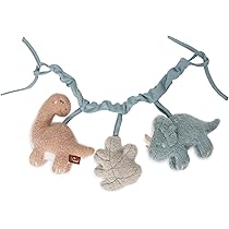 Little Dutch 8867 Stoffen kinderwagenketting, speelgoed voor babyzitje, haas, Baby Bunny, Newborn Naturals, beige