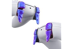 PlayVital DUNE Tasti Trigger Stop per ps5/Edge Controller Joystick,Pulsante Grilletti Bumper Estensione L1 L2 R1 R2 Lunghi per PS Portal Remote Player,2 Paia,Camaleonte Viola Blu