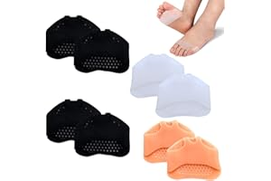 AYWFEY 4 Paia Cuscinetti Metatarsali Donna Uomo, Barelle Con Separatori di Dita in Gel Morbido,Cuscini Traspiranti in Silicone Sull'avampiede, Alleviare la Metatarsalgia,Dolore All'avampiede,Mortons Neuroma