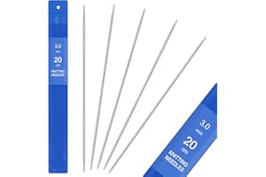 Aeeque 5 pcs 3,0mm Aiguille à Tricoter en Aciers Inoxydable, 20cm Aiguille à Double Pointes, Aiguilles à Chaussettes, 3,0mm Tricot Débutant pour Pull, Layette