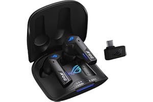 ASUS ROG Cetra True Wireless SpeedNova, Auriculares Gaming (2,4 GHz y Bluetooth 5.3, ROG SpeedNova, Audio de 24 bits y 96 kHz, micrófonos AI, ANC adaptativo, 46 Horas de autonomía), Negro