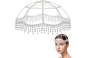 GORGECRAFT Diadema de diamantes de imitación vintage con cadena de cristal para bodas, joyería para el cabello de los años 20, accesorios bohemia