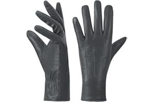 Harssidanzar Guanti invernali da donna in pelle Fodera in caldo cashmere Touch screen Finitura vintage GL017EU