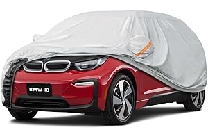 GUNHYI Autoabdeckung Autogarage Passend für BMW i3 2013-2023, Auto Abdeckplane Wasserdicht Atmungsaktiv Winddicht Staubdicht UV-Schutz Baumwollfutter mit Reißverschluss (3-7 Tage liefern)