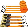 thumbnail image 2 of 16-Pack Heavy Duty Tie Down Straps - 2M Ratchet Straps With Buckles For Cargo, Motorcycle, Luggage (550lb Capacity) 2 of 11