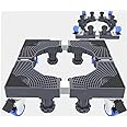 AMERTEER Adjustable Refrigerator Base Stand with Wheels | Heavy-Duty Telescopic Stand for Washing Machines, Refrigerators & Mini Fridges | 4 Locking Wheels & 8 Adjustable Feet (L&W 45-66cm, H 9-12cm)