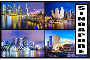 MILLHOUSE PRINTS Singapore - Asia - Post Card Style Fridge Magnet - Large Size (7cm x 4.5cm) - Gift Idea - Tourism