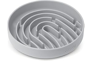 Coomazy Slow Feeder Dog Bowl Silicone Dog Slow Eating Bowl with Suction Cup Anti Choking Dog Slow Feeder for Small to Medium Dogs(Grey)