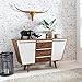 Produktbild FineBuy Sideboard GARA 140 x 80 x 42 cm Massiv-Holz Sheesham Natur Anrichte | Landhaus-Stil Highboard mit Schubladen & Türen | Flur Schrank Kommode