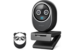 EMEET Piko+ Webcam 4K, Weltweit Erste KI-gestützte 4K Webcam mit Dual-Kamera und KI-Autofokus, mit 1/2.55'' Sony Sensor, 3 Mikrofone und 3 Tonmodi, Panda-Datenschutzabdeckung, Ideal für Live