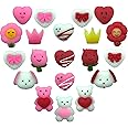 Beauenty 50PCS Valentine's Day Mochi Squishies Toys,Flowers Bear Dog Love Valentine's Day Toys for Kids Boys Girls,Valentine's Day Party Favors for Treat Goody Bag Filler