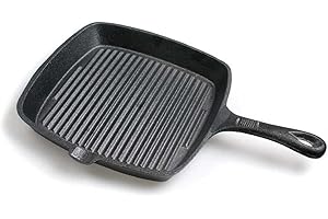 ToCis Big BBQ Malvi poêle à frire 22,5 cm fonte carrée rainurée pré-culottée 22,5x5x22,5 cm