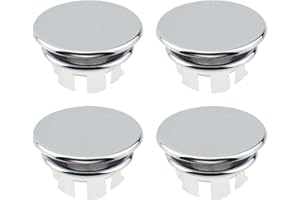 Desenda 4 PCS Sink Overflow Covers Sink Hole Round Overflow Cover Decorate Overflow Cover for Home Kitchen Bathroom (Silver)