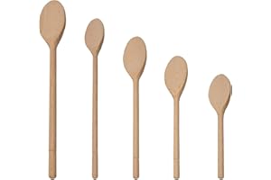 CULIMI - Set Cucchiai di Legno da Cucina - Spatole In Legno - 5 pezzi Set di Utensili Da Cucina - Legno di Faggio Naturale