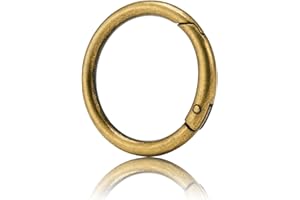 QIUTIMIY 15 Stück Rund Karabinerring O-Ring,Metall Runde Federspaltringe für Handtaschen, Schlüsselanhängern, Schnallen, Taschen, Geldbörsen(Bronze,25mm)