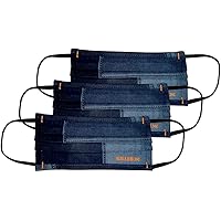 KILLER Men's Denim Face Mask (Pack of 3) (KM-011_Indigo_Free)