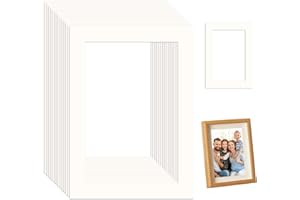 JUGNAW 15 Pcs Picture Mounts 8 x 6 Inch, White Cardboard Picture Frame Mounts Suitable for 6 x 4 Frames, Cardboard Photo Mount for Frames for Picture Image Display Artwork or Paintings