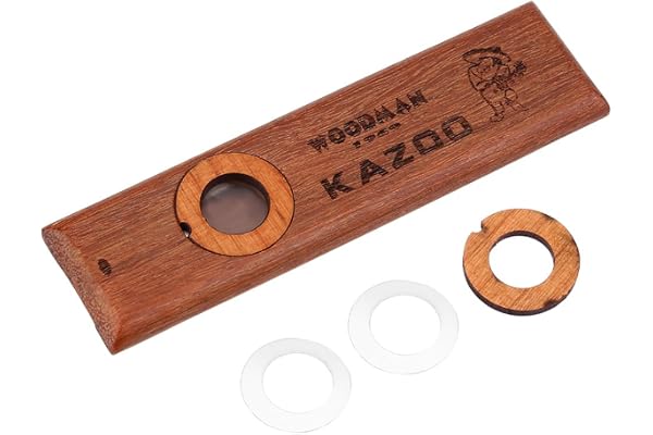 Dilwe Kazoo, en bois, 96 x 26 mm, avec boîte en métal, excellent instrument compatible avec la guitare et l’ukulélé, pour les enfants, les amis, les amateurs de musique
