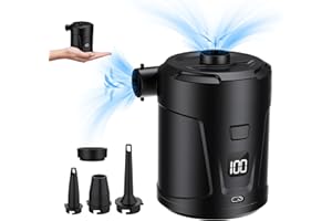 SUPPOU Electric Air Pump, 5200mAh Electric Pump for Inflatables With LED Battery Display, Portable Mini Air Pump Quick Inflate Deflate for Pool Inflatables, Bed Mattresses, etc