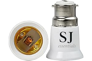 SJ essentials B22 to E27 Socket Converter, E27 to B22 Lamp Holder Adapter, Light Bulb Converter for LED, Incandescent, CFL Bulbs, 100-250V Durable Lamp Base Adapter