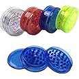 NCS35® Premium 3 Part Plastic Salt Herb and Spice Grinder 60mm Magnetic Shark Teeth Assorted Colours Portable Herbal Dispoable & Reuseable Durable Pocket Sized Unisex Gift