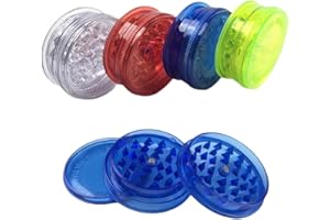 NCS35® Premium 3 Part Plastic Salt Herb and Spice Grinder 60mm Magnetic Shark Teeth Assorted Colours Portable Herbal Dispoable & Reuseable Durable Pocket Sized Unisex Gift (1)